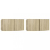Cumpara ieftin Dulapuri TV suspendate 2 buc. stejar sonoma 60x30x30 cm