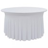 Set 2 Huse Elastice Masa Rotunda vidaXL, Alb, 180x74 cm, Poliester Spandex, Protectie Evenimente Festive, Reutilizabile