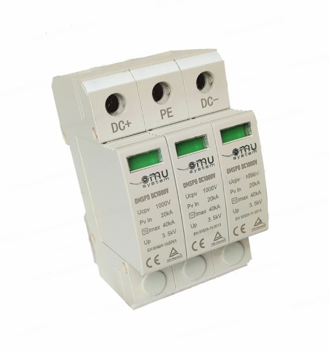 Descarcator de supratensiune DC1000V tip II Imax 40kA 3P