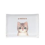 Portofel alb cu pisica si text meow