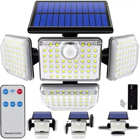 Lampa solara, 181 LEDuri, IP65 Rezistent la apa, 2400mAH, 4 moduri operare