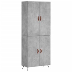 Dulap inalt, gri beton, 69,5x34x180, lemn compozit foto