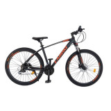 Bicicleta MTB-HT Carpat C2788AH, 24 Viteze, Cadru Aluminiu, Roti 27.5inch, Frane Hidraulice (Negru/Portocaliu)