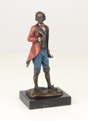 Mozart- statueta din bronz pictat pe soclu din marmura BG-29 foto