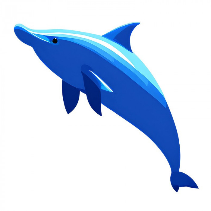 Sticker decorativ Delfin, Albastru, 65 cm, 8163ST