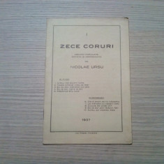 ZECE CORURI Melodii Populare Notate si Armonizate - Nicolae Ursu -1937, 18 p.