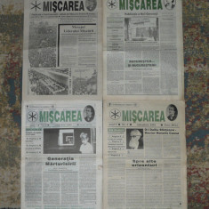 ziar Miscarea,Marian Munteanu, anul I,1992,4 numere,ziare dupa Revolutie anii 90