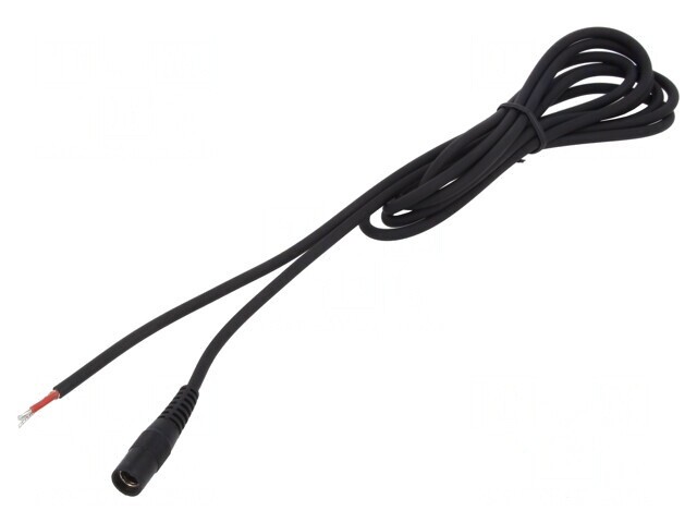 Cablu Negru DC 5.5/2.5 Soclu Drept 2m