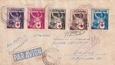 ROMANIA - 1941 SERIA CRUCEA ROSIE CIRCULATA PE PLIC RECOMANDAT PARAVION CENZURAT CHISINAU - CIRCULATIE REALA foto