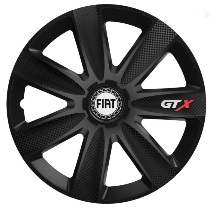 Set 4 Capace Roti GTX Negru Carbon R14, pentru Fiat