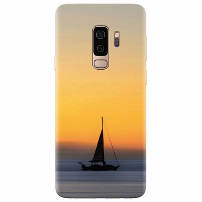 Husa silicon pentru Samsung S9 Plus, Wind Sail Boat Ocean Sunset foto