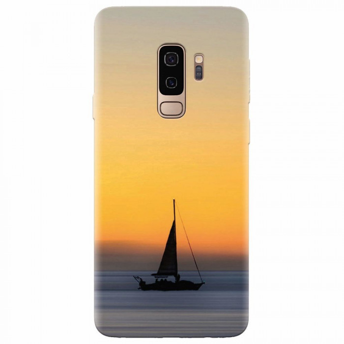 Husa silicon pentru Samsung S9 Plus, Wind Sail Boat Ocean Sunset