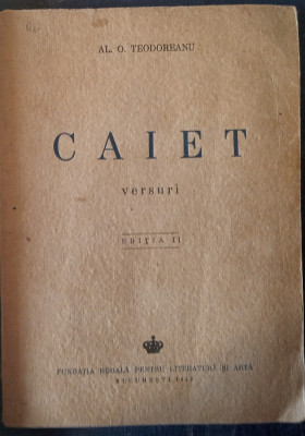 Caiet, versuri (Al. O. Teodoreanu, ed. II., 1943) foto