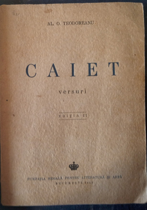 Caiet, versuri (Al. O. Teodoreanu, ed. II., 1943)