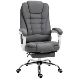 Vinsetto Scaun Ergonomic de Birou Reglabil cu Suport pentru Picioare, Spătar &Icirc;nalt și Brațe, 65x70x115-123 cm, Gri | Aosom Romania
