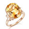 Inel Borealy Aur Roz 18 K 8 2 ct Yellow Citrin Natural Luxury Butterfly