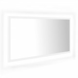 Oglindă de baie cu LED, alb, 90x8,5x37 cm, acril, vidaXL