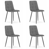 Set 4 scaune stil scandinav, Artool, Kara, catifea, metal, gri si negru, 44.5x50.5x87 cm GartenVIP DiyLine