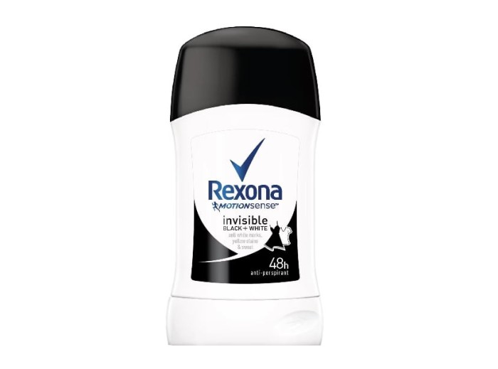 Deodorant stick Rexona Invisible on B+W clothes, 40 ml