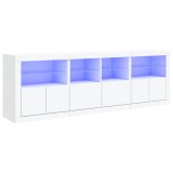 Cumpara ieftin Dulap cu lumini LED, alb, 202x37x67 cm