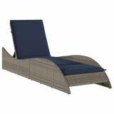 Cumpara ieftin Sezlong cu perna gri 60x205x73 cm, poliratan