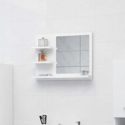 Oglindă de baie, alb, 60 x 10,5 x 45 cm, PAL foto