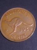 One 1 Penny 1939 Australia, stare EF (poze)