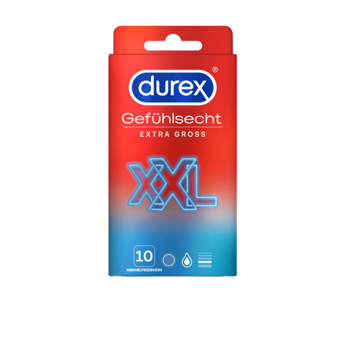 Prezervative Durex Real Feel Ultra, Extra Large, 10 buc