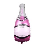 Balon din folie metalizata, flippy, figurine, model sticla de sampanie, 49x100 cm, ambalaj individual, pai inclus, umflare cu aer sau heliu, mov