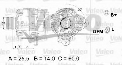 Generator / Alternator VW GOLF V Variant (1K5) (2007 - 2009) VALEO 437470 foto