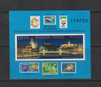 Ungaria 1982 - Conferinta pentru Securitate si Cooperare in Europa S/S 1v MNH foto