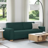 vidaXL Canapea de 3 persoane, verde &icirc;nchis, 180 cm, textil