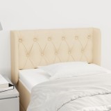 VidaXL Tăblie de pat cu aripioare crem 83x16x78/88 cm textil 3119083