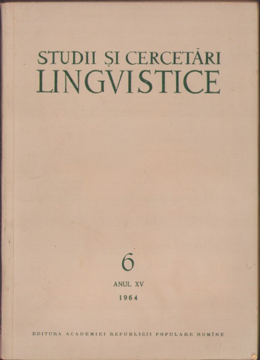 HST C1867 Studii și cercetări lingvistice 6/1964