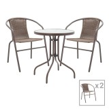 Cumpara ieftin Set 3 buc masă și scaune de grădină Obbi-Watson Maro 60x60x70 cm