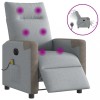 VidaXL Fotoliu electric de masaj rabatabil, gri deschis, microfibră