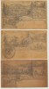 Lot 3 machete 1898 pt ilustrate litografiate ale SKV cu imagini montane. Sunt probabil singurele machete de ilustrate din secolul XIX pastrate la noi, Necirculata, Printata, Sibiu