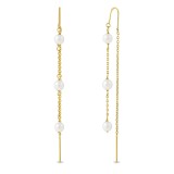 Cercei din Aur 14K, model Perle Suspendate
