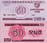 Bancnota Coreea de Nord 50 Chon 1988 UNC, Asia, Bancnote Coreea, Colectie