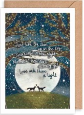 Felicitare - Love Will Shine a Light Two Foxes &amp; Moon | The Art File