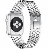 Cumpara ieftin Curea iUni compatibila cu Apple Watch 1/2/3/4/5/6/7, 44mm, Jewelry, Otel Inoxidabil, Silver