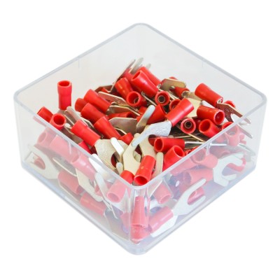SET 100 PAPUCI ELECTRICI TERMINALI TIP FURCA IZOLATI 4.3MM 71524 foto