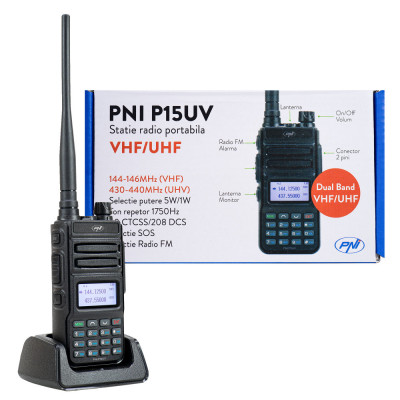 Resigilat : Statie radio portabila VHF/UHF PNI P15UV dual band, 144-146MHz/430-440 foto