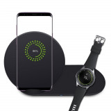 Cumpara ieftin Incarcator wireless 2in1 FAST Charge Samsung S8 S9 Note 8 9 Galaxy Watch Gear S3