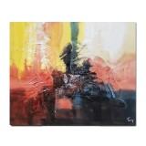 Tablou abstract pictat manual, Fantezie in abstract 15, 60x50cm ulei pe panza in relief efect 3D, gata de agatat pe perete
