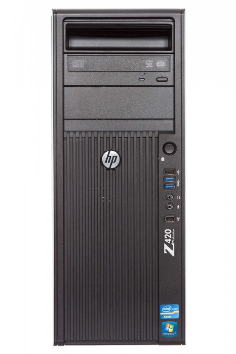 Workstation HP Z420, 1 x Intel 8 Core Xeon E5-2690v1 2.9 GHz, 32 GB DDR3, 240GB SSD, nVidia Quadro 600 1GB, 2 ani garantie