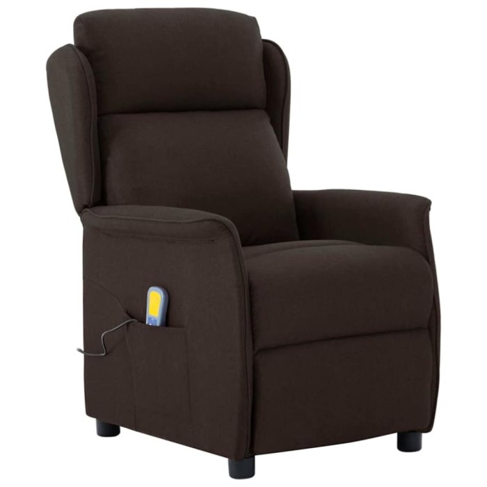 vidaXL Scaun de masaj cu pernă Maro &icirc;nchis 67.5 x 93.5 x 101.5 cm
