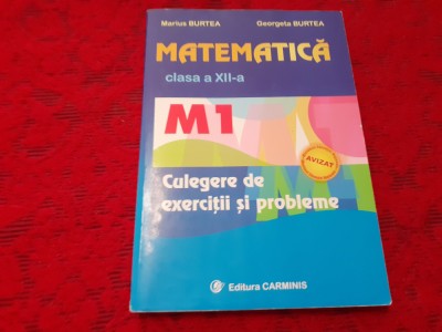 MATEMATICA CLASA A XII CULEGERE DE EXERCITII SI PROBLEME BURTEA RF19/2 foto