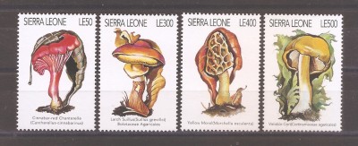 Sierra Leone 1996 - Ciuperci (serie + MC de 8 + 2 colite), 6 poze, MNH foto
