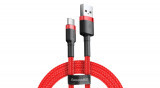 Baseus Type-C USB C Cafule Cablu de date și &icirc;ncărcare 2A 3m roșu roșu (CATKLF-U09)
